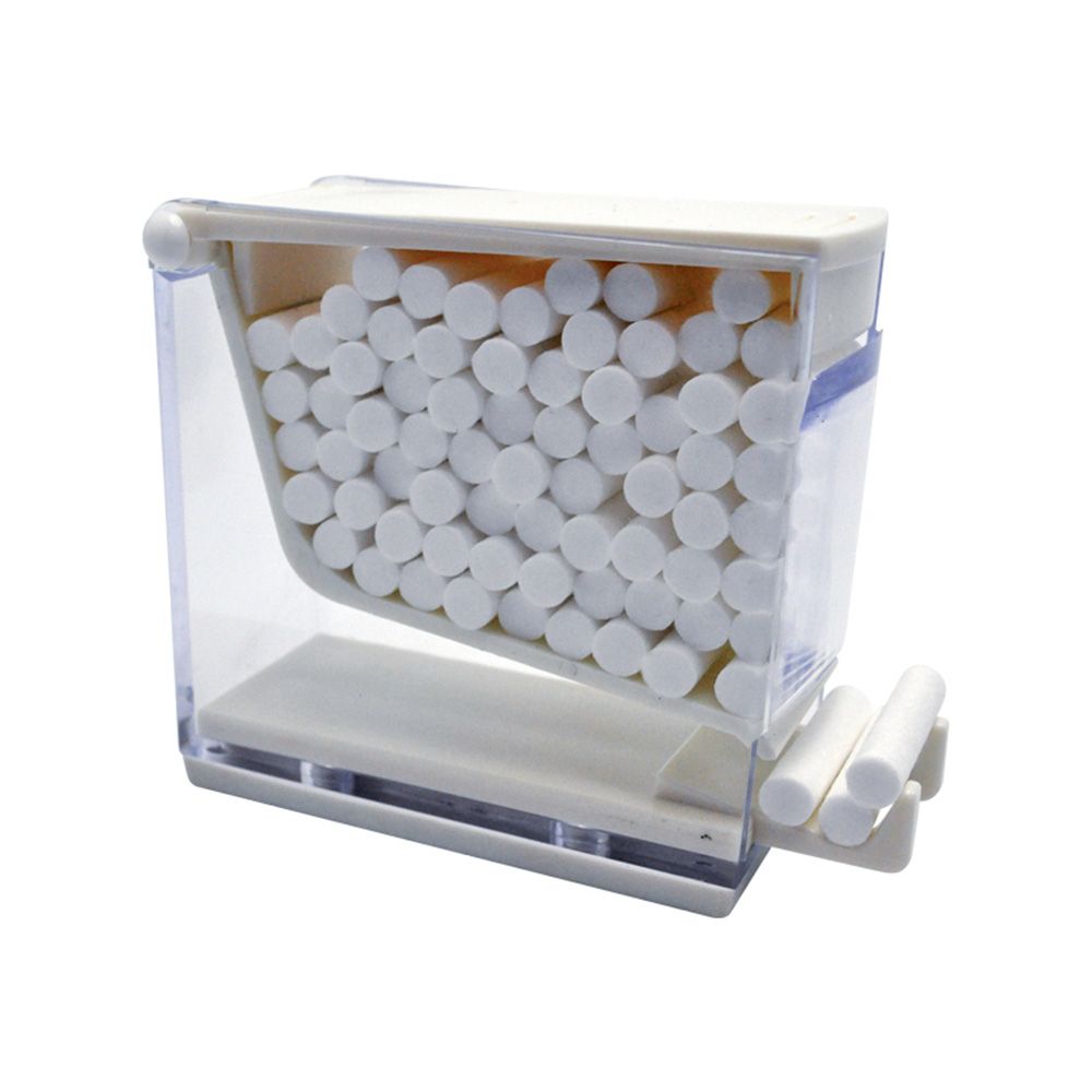 Cotton Roll dispenser, white with pusher
