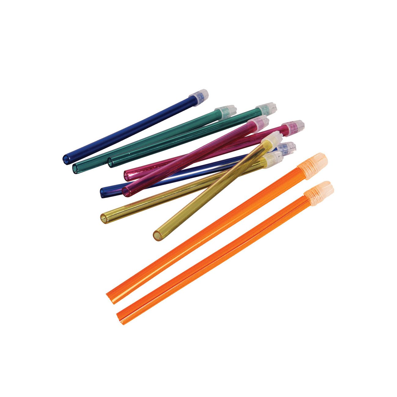 Saliva ejector fixed tip orange 15cm, phthalate free  – 1 bag/ 100 pcs