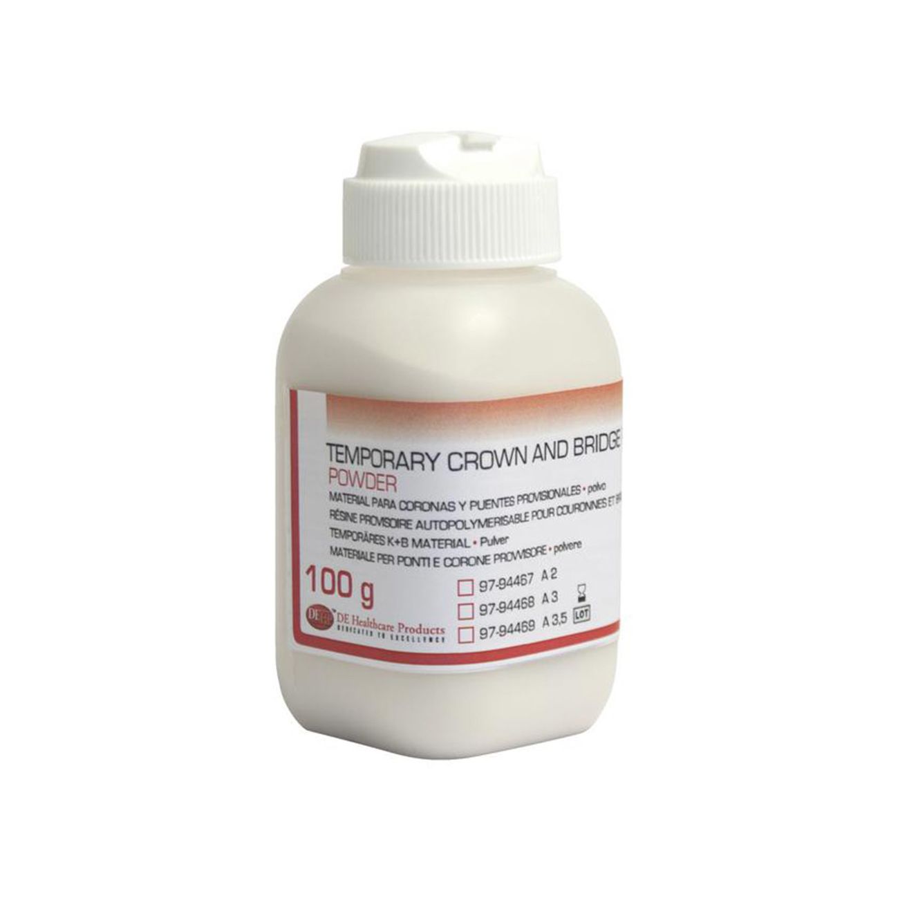 Temporary crown and bridge resin, powder, 100g, A3