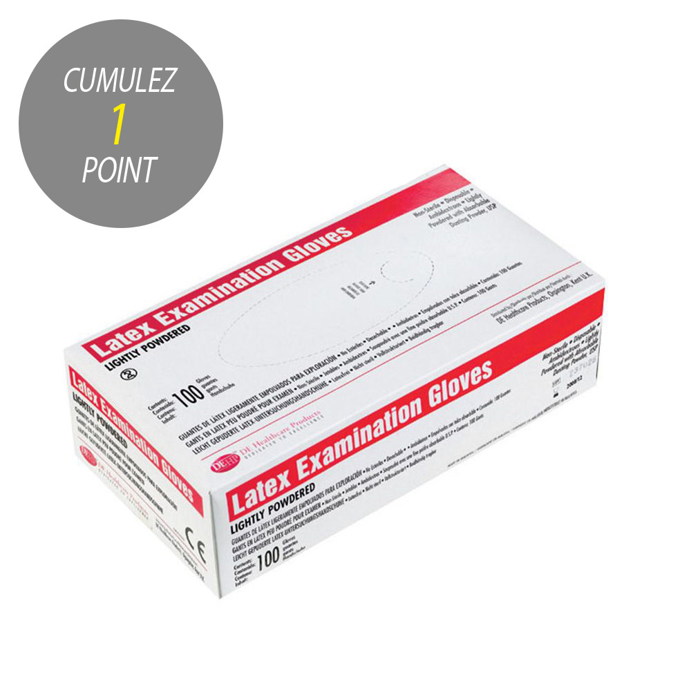 Latex gloves lightly powdered Large – 100/bx