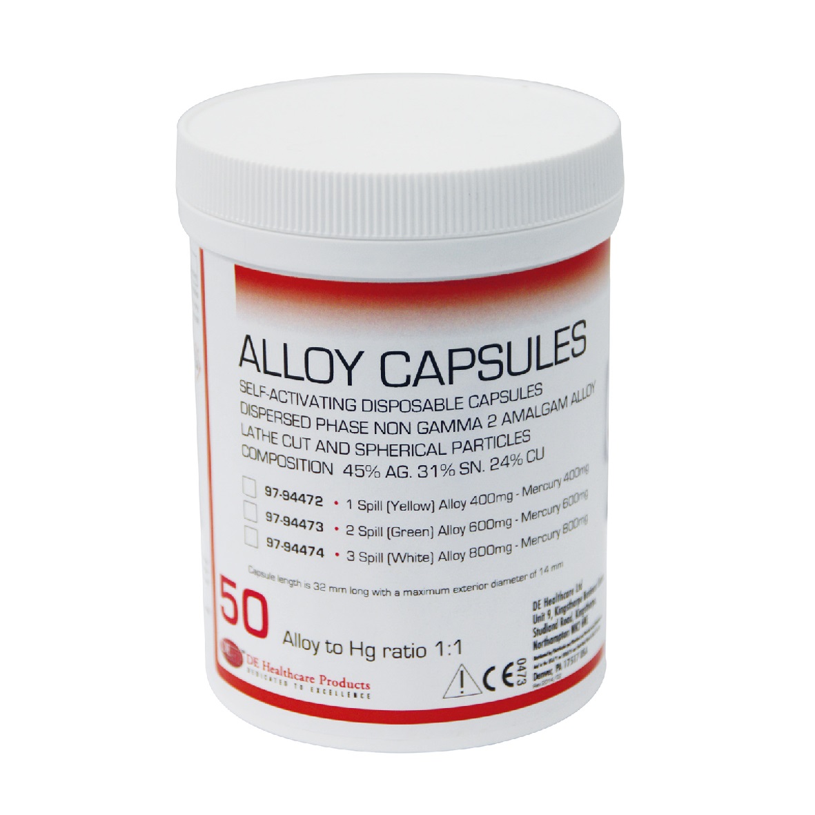 DEhp Amalgam Capsules 3 Spill Non Gamma 2 50pk