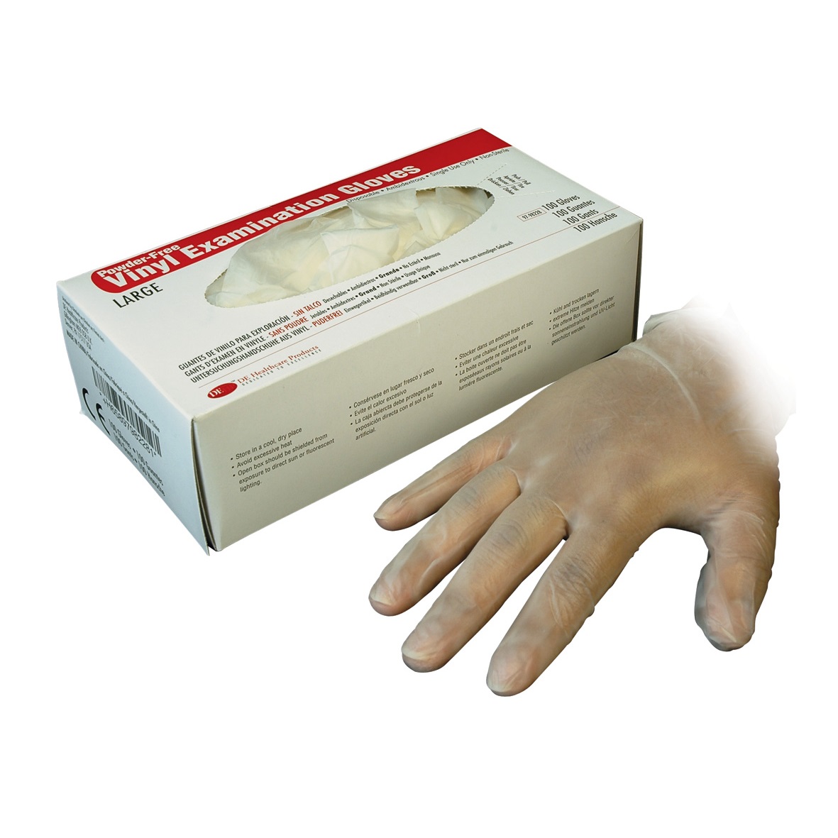 DEhp Gloves Vinyl Powder Free Large 100pk