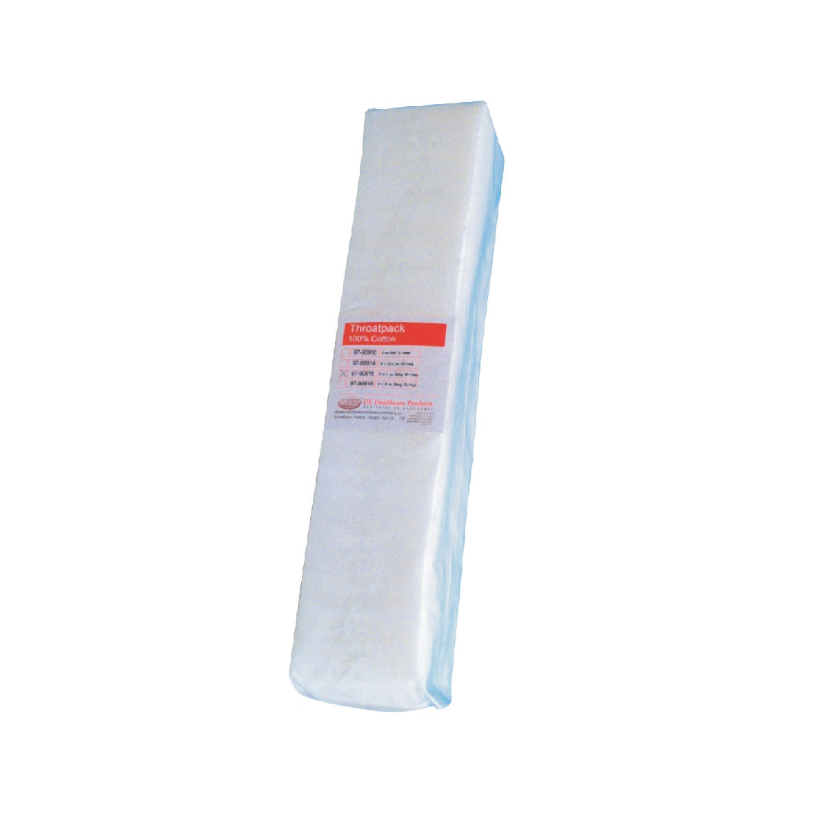 DEhp Throatpack with string 6x6cm 50pk