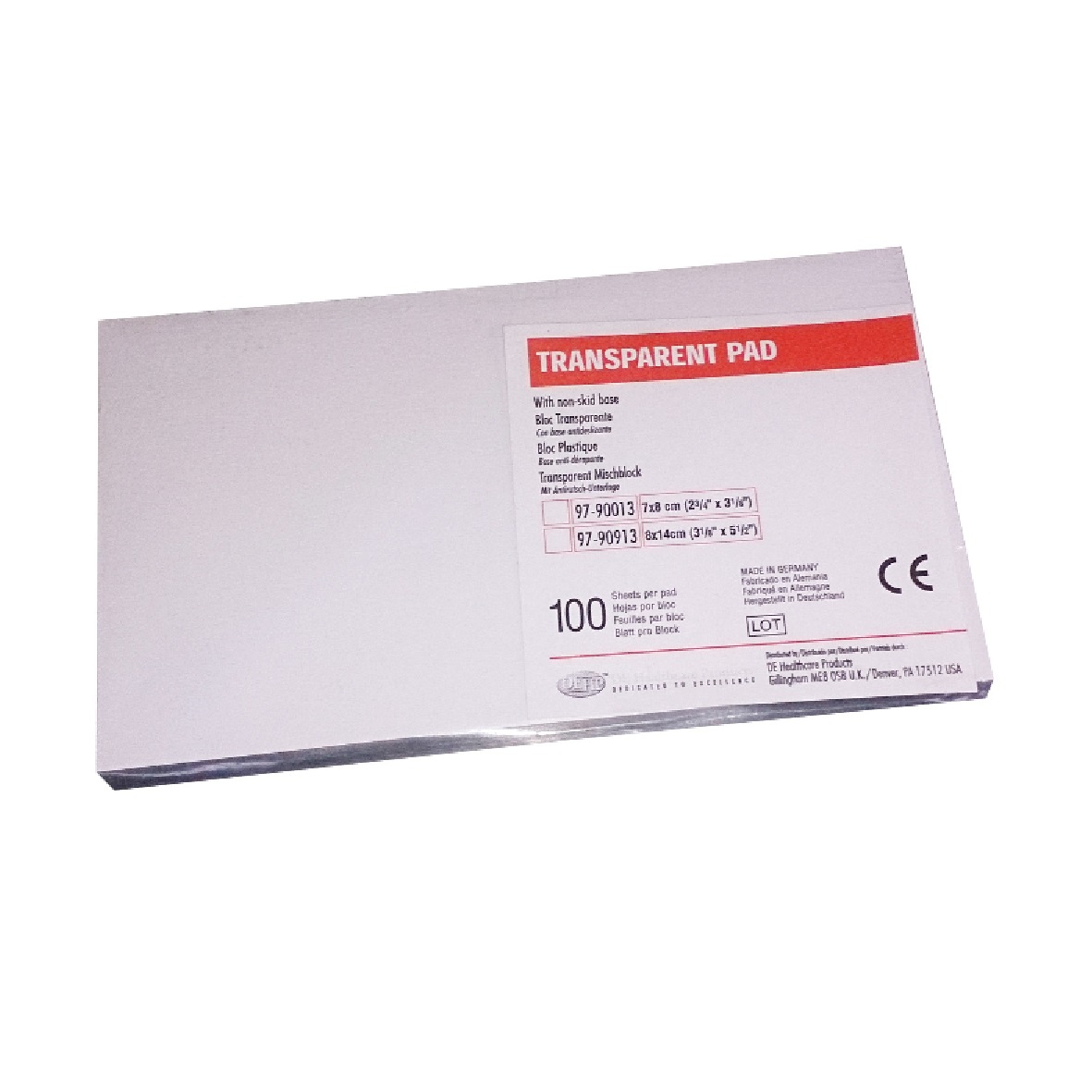 DEhp Mixing Pad Transparent 14x8cm