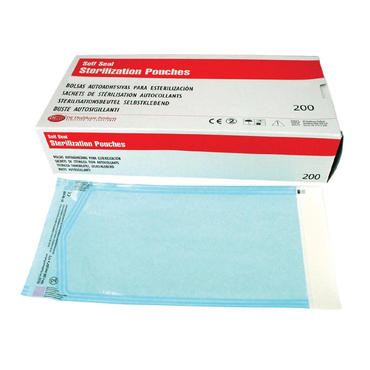 DEhp Sterilisation Selfseal Pouch 89 x 254mm 200pk