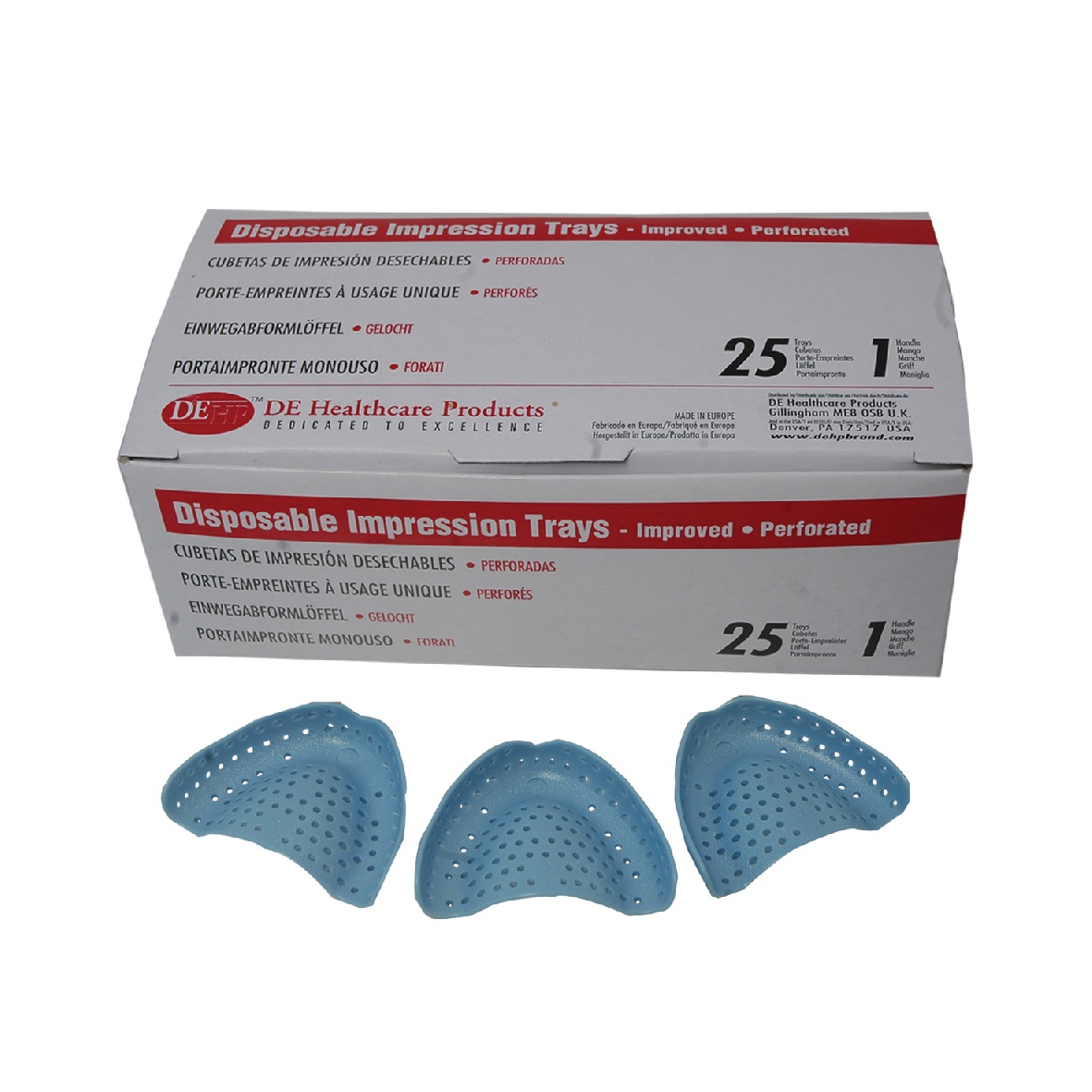 DEhp Impression Tray Disposable 3 Edent Large 25pk