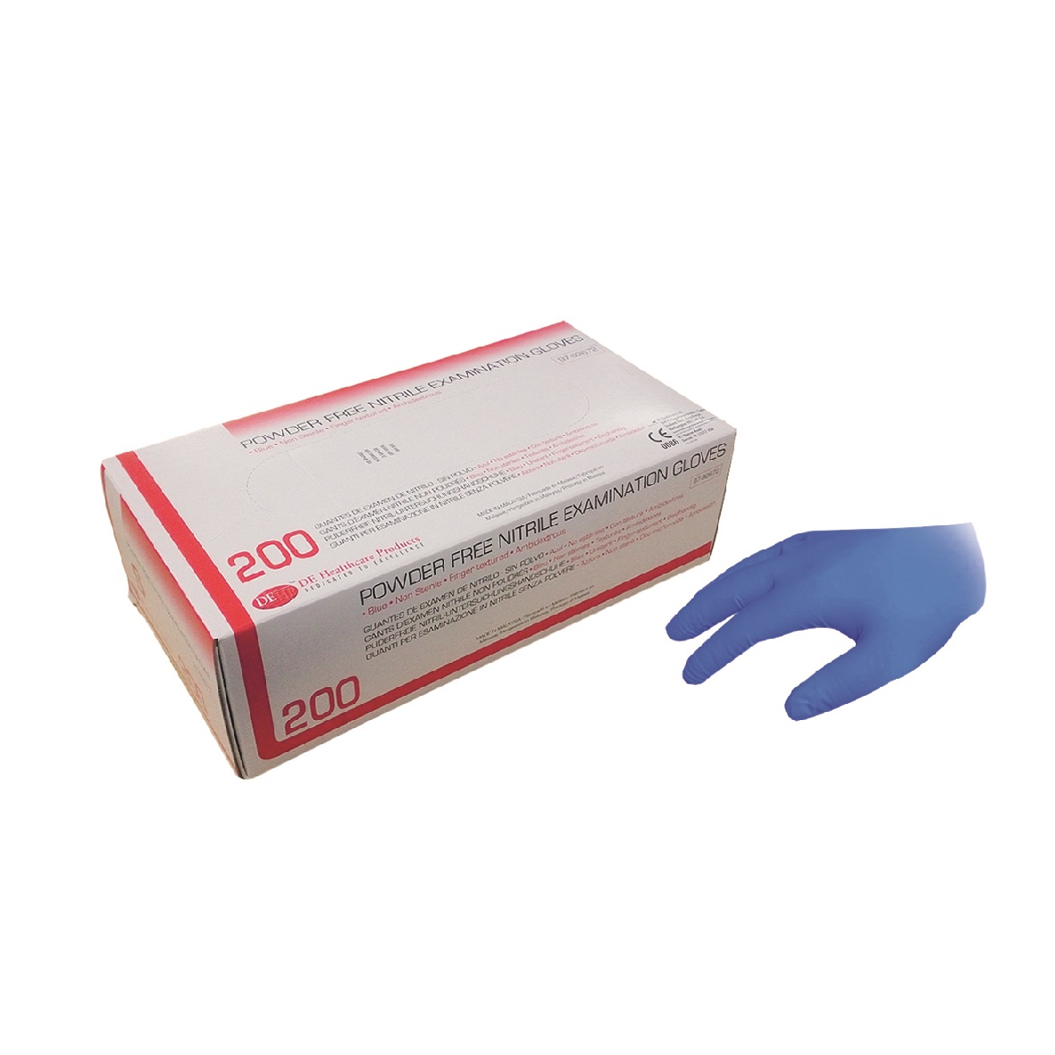 DEhp Gloves Nitrile Exam Pwd/F Blue Small 200pk